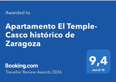 Certificado, premio, señal o documento que está expuesto en Apartamento El Temple-Casco histórico de Zaragoza