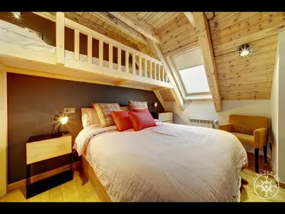 Cama o camas de una habitación en CASA VINYETA de Alma de Nieve