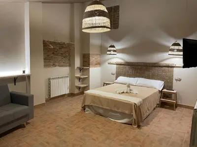 Cama o camas de una habitación en Casa Bulbón