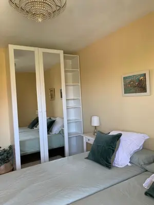 Cama o camas de una habitación en Precioso piso recién reformado en Zaragoza