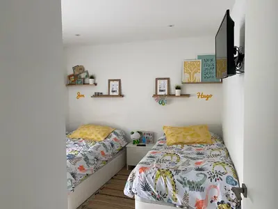 Cama o camas de una habitación en Casa hugo olite