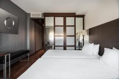 Cama o camas de una habitación en Exe Zizur Pamplona