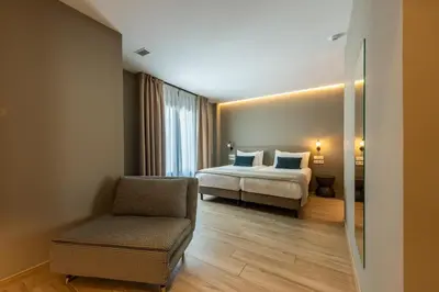 Cama o camas de una habitación en Silken Puerta de Irati