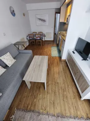 Una televisión o centro de entretenimiento en Apartamento Riglos Candanchu