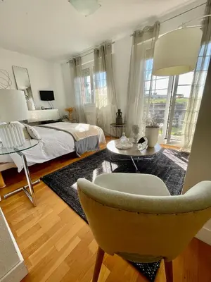 Cama o camas de una habitación en Estilosa casa golf suites