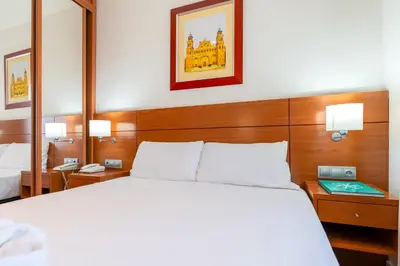 Cama o camas de una habitación en Hotel Palacios