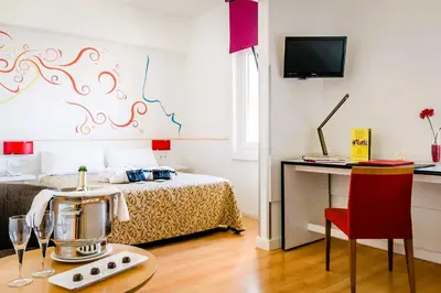 Cama o camas de una habitación en Hotel Palacios