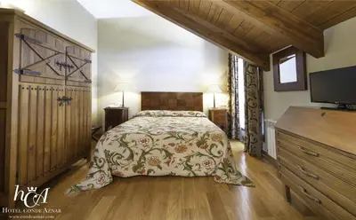 Cama o camas de una habitación en Conde Aznar