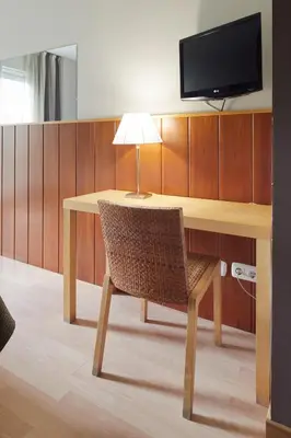 Una televisión o centro de entretenimiento en Hotel Iriguibel Huarte Pamplona