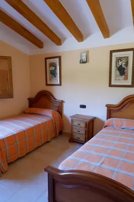Cama o camas de una habitación en Mas de la Vall del Frare