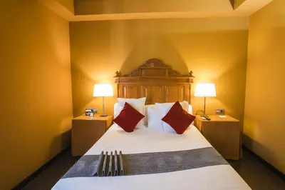 Cama o camas de una habitación en Hotel Alda Castillo de Olite