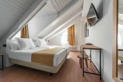 Cama o camas de una habitación en Hotel Viella