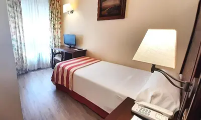Cama o camas de una habitación en Hotel Urogallo