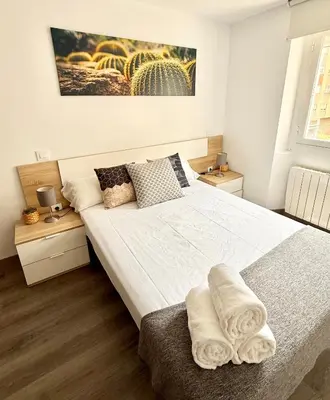 Cama o camas de una habitación en Apartamento Ramon Pignatelli