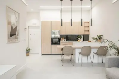 Una cocina o zona de cocina en Apartamentos Pamplona by Clabao