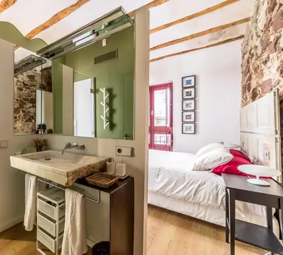 Cama o camas de una habitación en Casa Roja