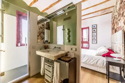 Cama o camas de una habitación en Casa Roja