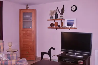 Una televisión o centro de entretenimiento en Apartamento Vista al Ara