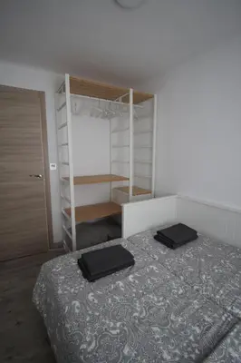 Cama o camas de una habitación en Apartamento los Pirineos Sabi