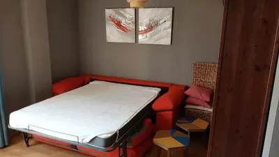 Cama o camas de una habitación en Apartamento en Villanua La Espata